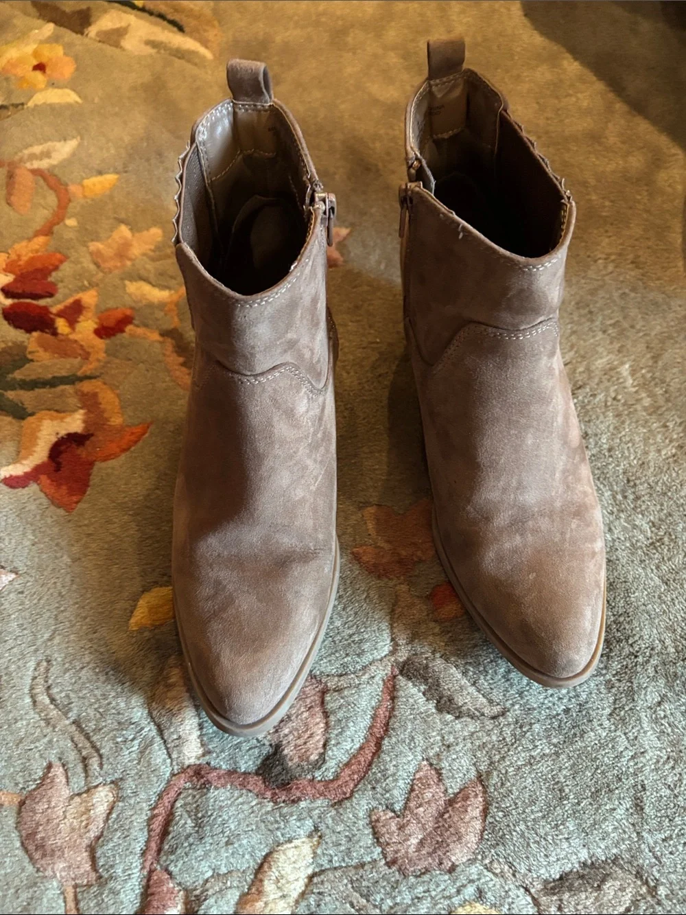 Taupe Pointed-Toe Ankle Boots